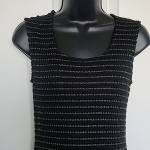 Bobeau Sleeveless Maxi Dress Black Striped Scoop